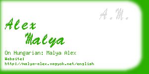 alex malya business card